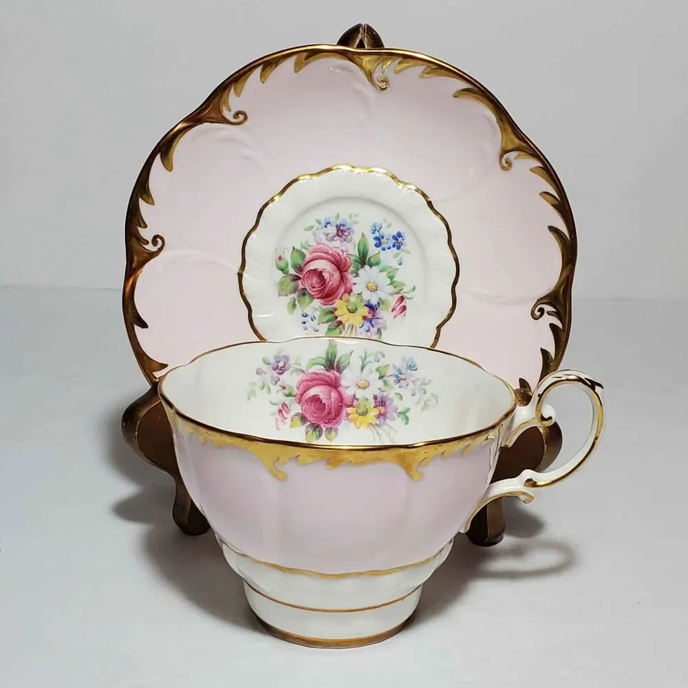 Paragon Teacup and Saucer Pink Floral Vintage